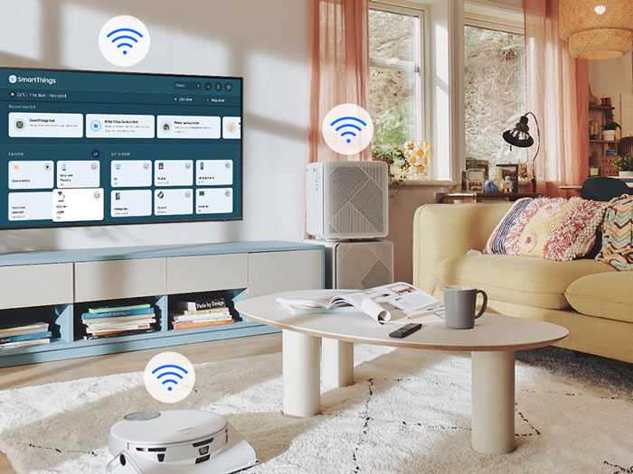 قابلیت اتصال لوازم هوشمند منزل به تلویزیون 65BU8000 سامسونگ تولید 2022