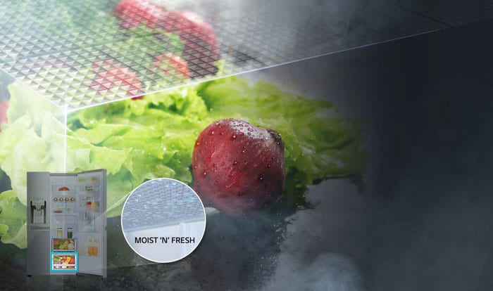 محفظه جدا برای نگهداری میوه و سبزیجات در یخچال فریزر ال جی مدل X247