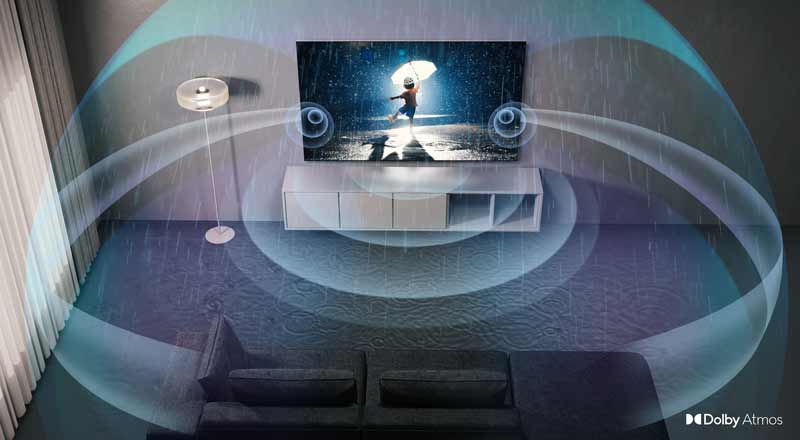 تکنولوژی صدا در تلویزیون 65 اینچ سامسونگ QN90B از نوع Dolby Atmos