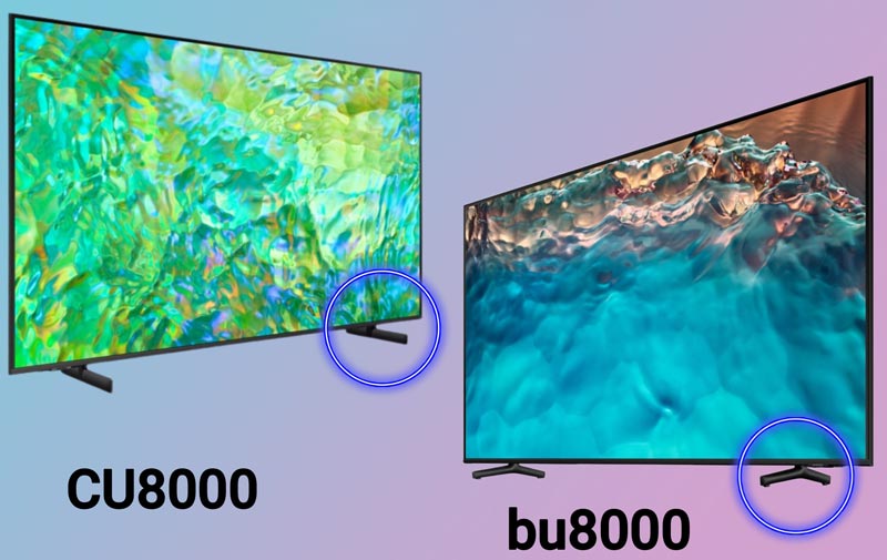 مقایسه تلویزیون سامسونگ CU8000 با BU8000 از لحاظ طراحی