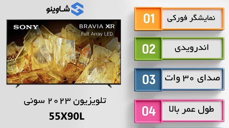 مشخصات اصلی تلویزیون 55X90L در قالب عکس